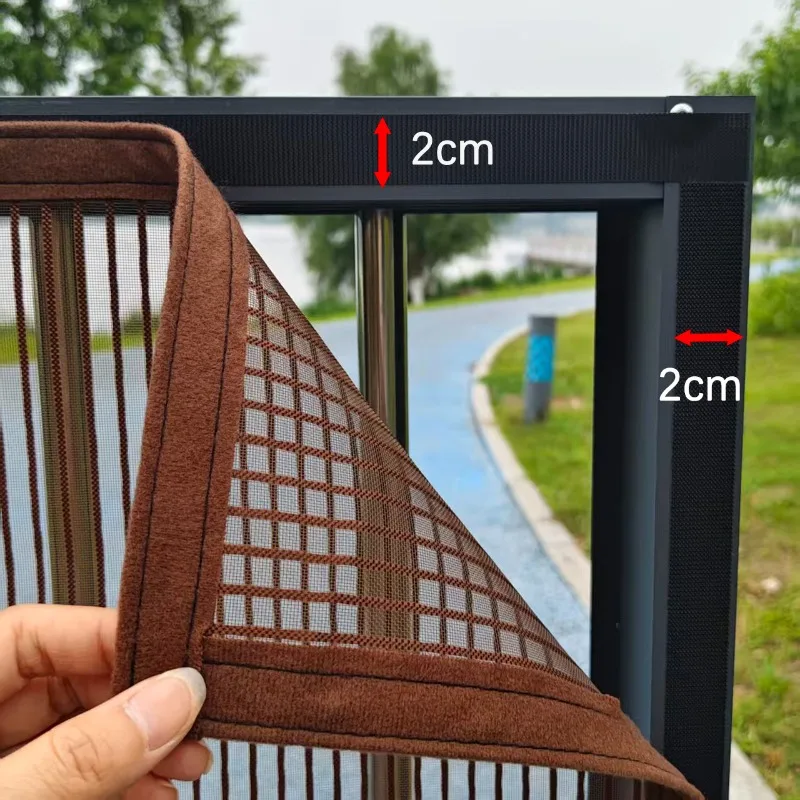 New Without Drilling, Simple Zipper Style Coffee Colored Diamond Mesh for Mosquito and Dust Prevention, Customizable in Any Size