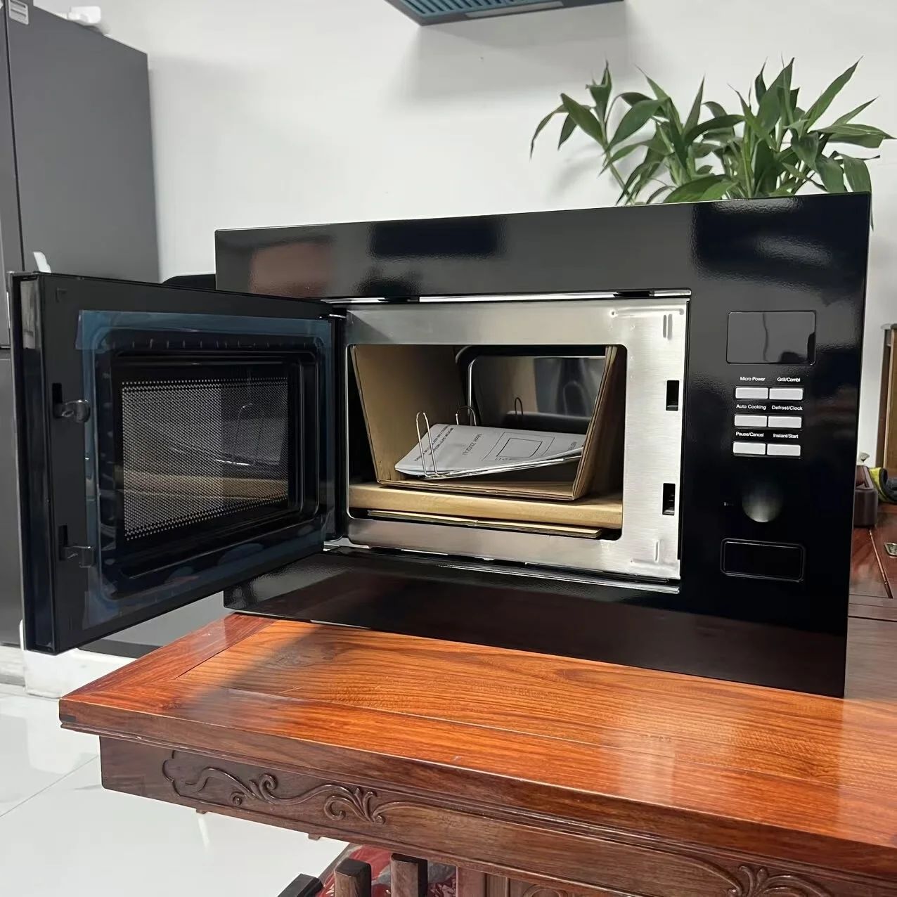 

Встраиваемая микроволновая печь для домашнего использования, 20 л, многофункциональная, с грилем и конвекцией, для домашней выпечки и разогрева