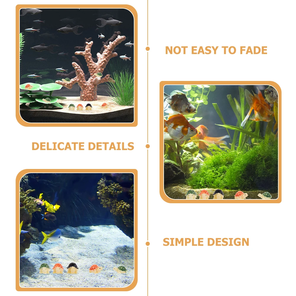 

30pcs Turtle Fish Tank Decor Black Brown Green Resin Mini L scape nament Desk Miniature Turtle Decoration Car Pet Supplies