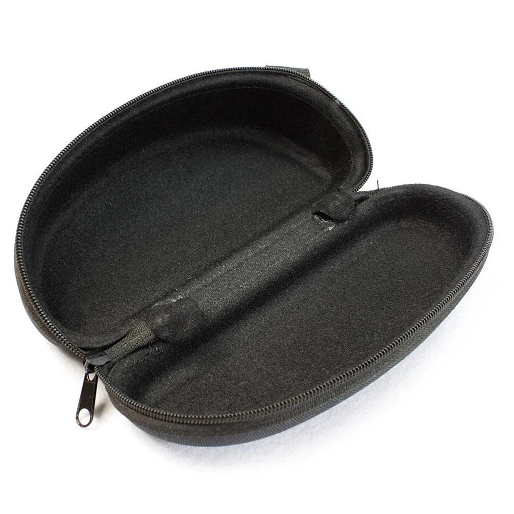 

Stylish Portable Oval Zippered Sunglasses Eyeglasses Case Box Compact Black Eva Glasses Storage With Carabiner For Myopia