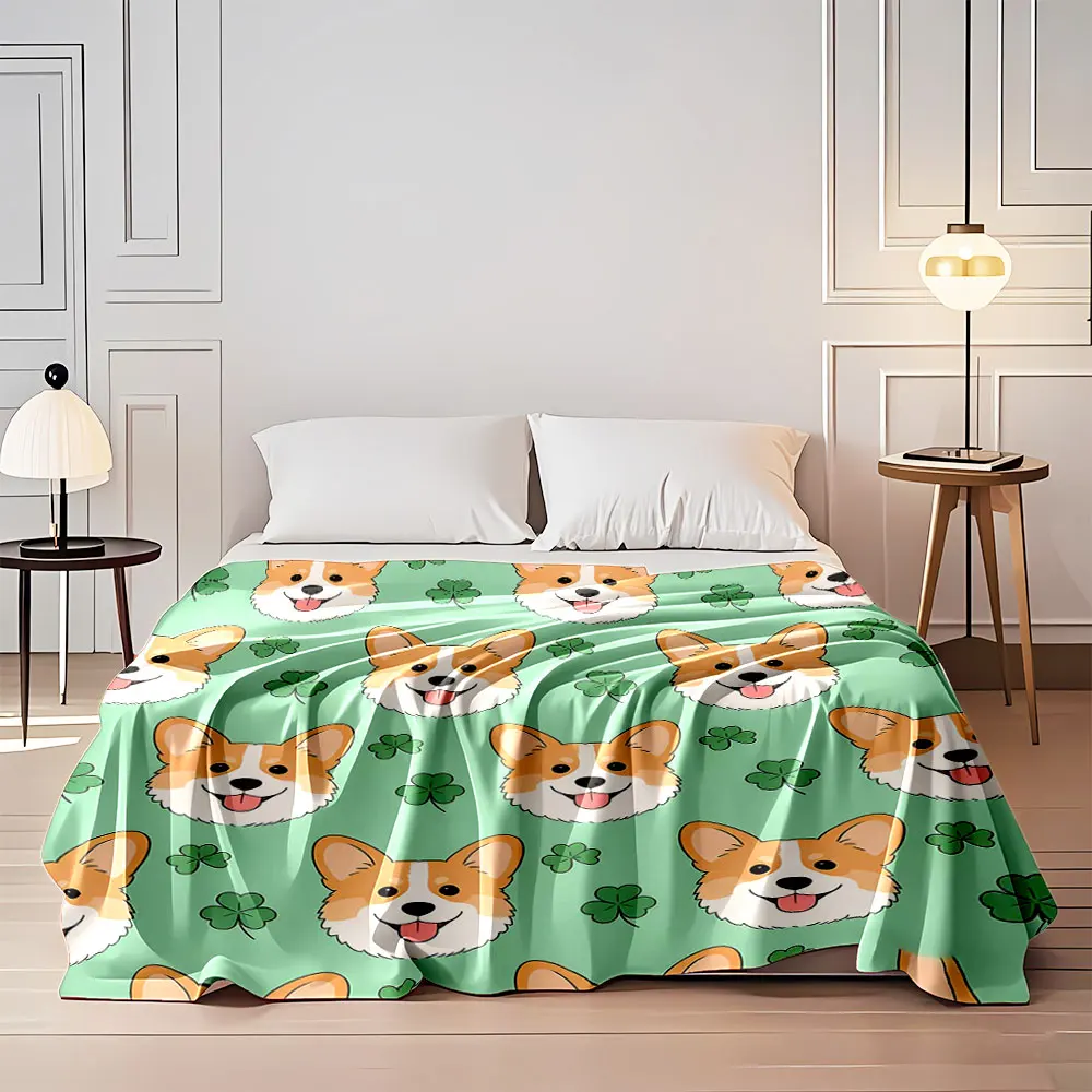 6 Styles Cartoon Puppy Head Collage Print Blanket Suitable for All Seasons Adult Children for Sofa Home Travel Camping