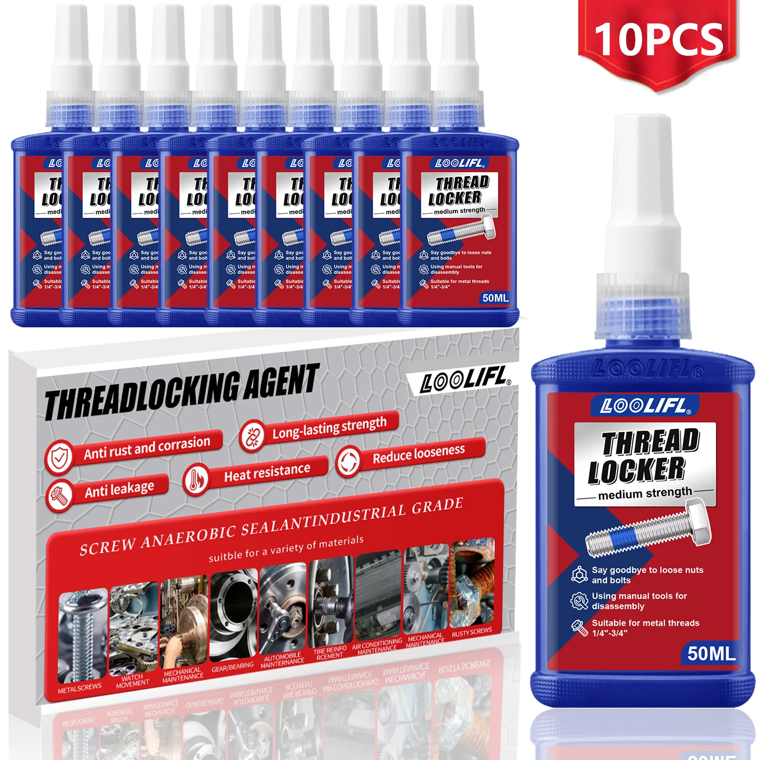 10pc-loolifl-blue-243-medium-strength-threadlocker-industrial-glue-removable-anti-loosening-anti-slip-waterproof-rust-proof-tool