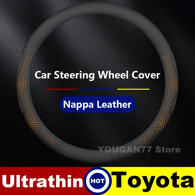 

Leather Car Steering Wheel Cover For Toyota Camry Hybrid RAV4 Corolla Yaris Cross Roomy Vios Crown Signia 2025 Auto Accessories