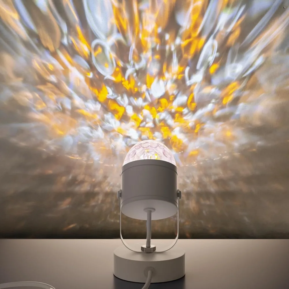 

Joyzy Plug-in динамическая настольная лампа с океанской волной, ночник с рябью воды, проектор для украшения комнаты, вечеринки, изменение цвета окружающей среды