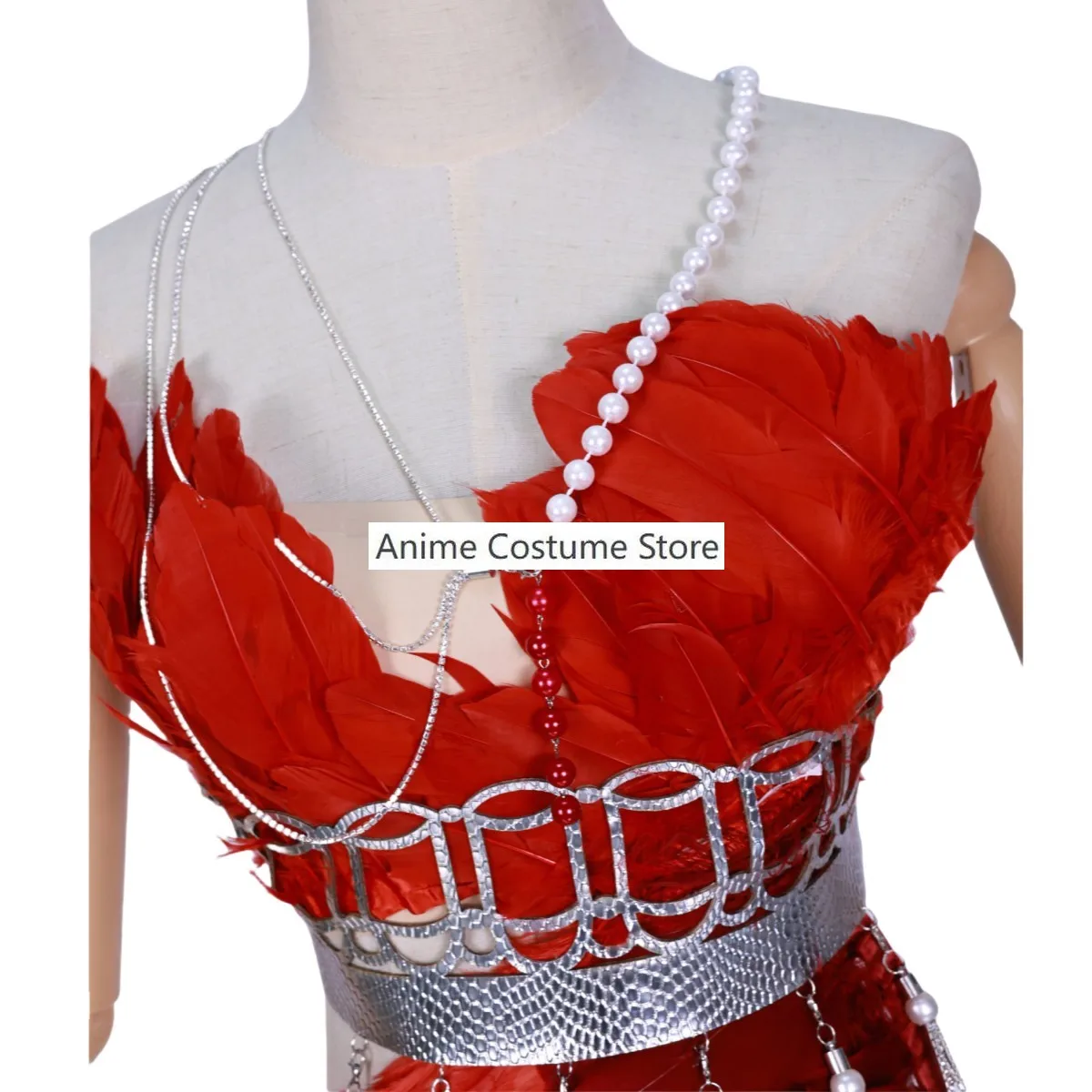 Game Reverse:1999 Schneider Cosplay Costume Manus Vindictae Member Wig Red Feather Evening Dress Woman Sexy Carnival Party Suit