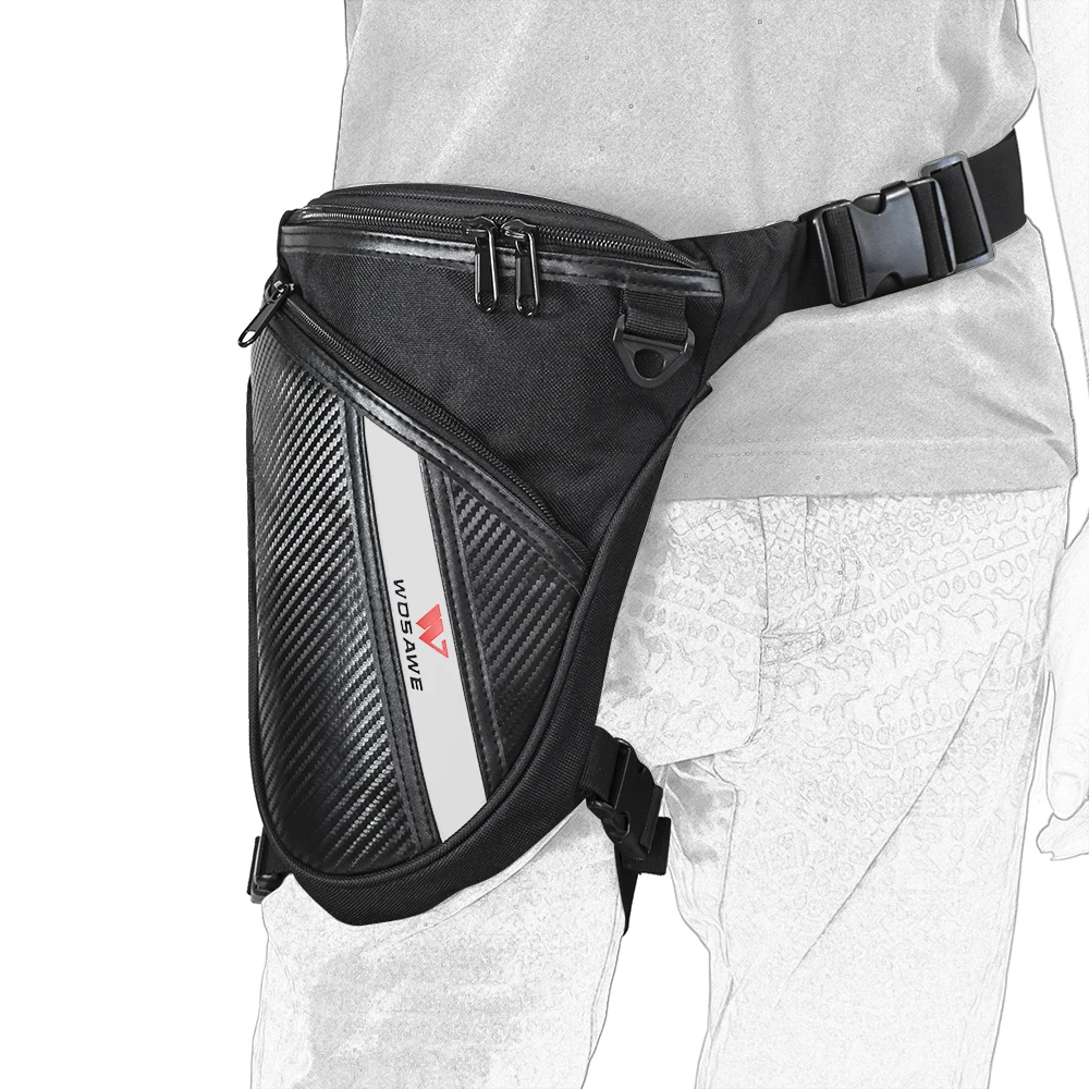 WOSAWE New Men\'s Leg Bag Messenger Shoulder Belt Hip Bum Fanny Waist Pack for Travel Trekking Motorcycle Riding