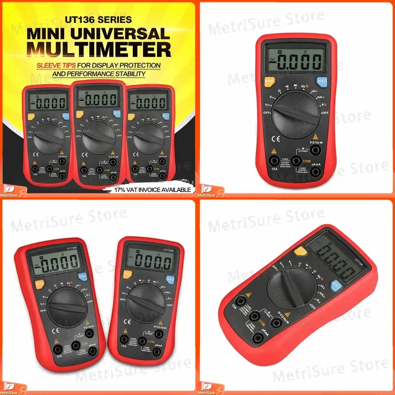 Digital Multimeter with Capacitance Measurement Auto Range Pocket Handheld LCD Display for Electronics Repair Testing
