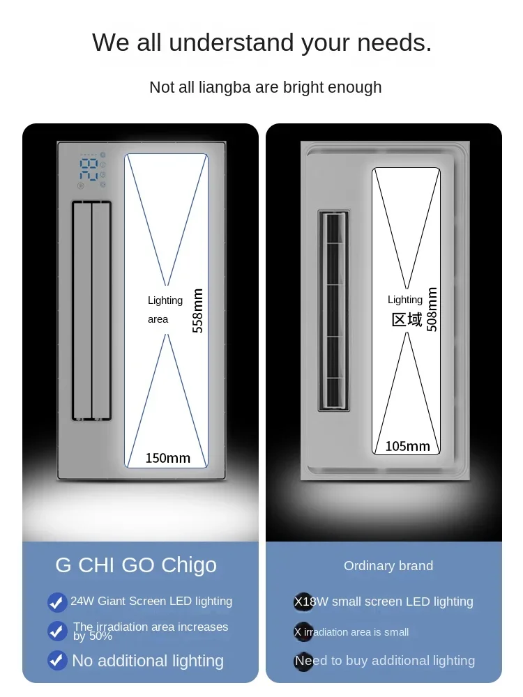 Chigo Liangba-ventilador eléctrico de baño, iluminación de cocina, dos en uno, integrado, Ventilación de techo, Enfriador de aire