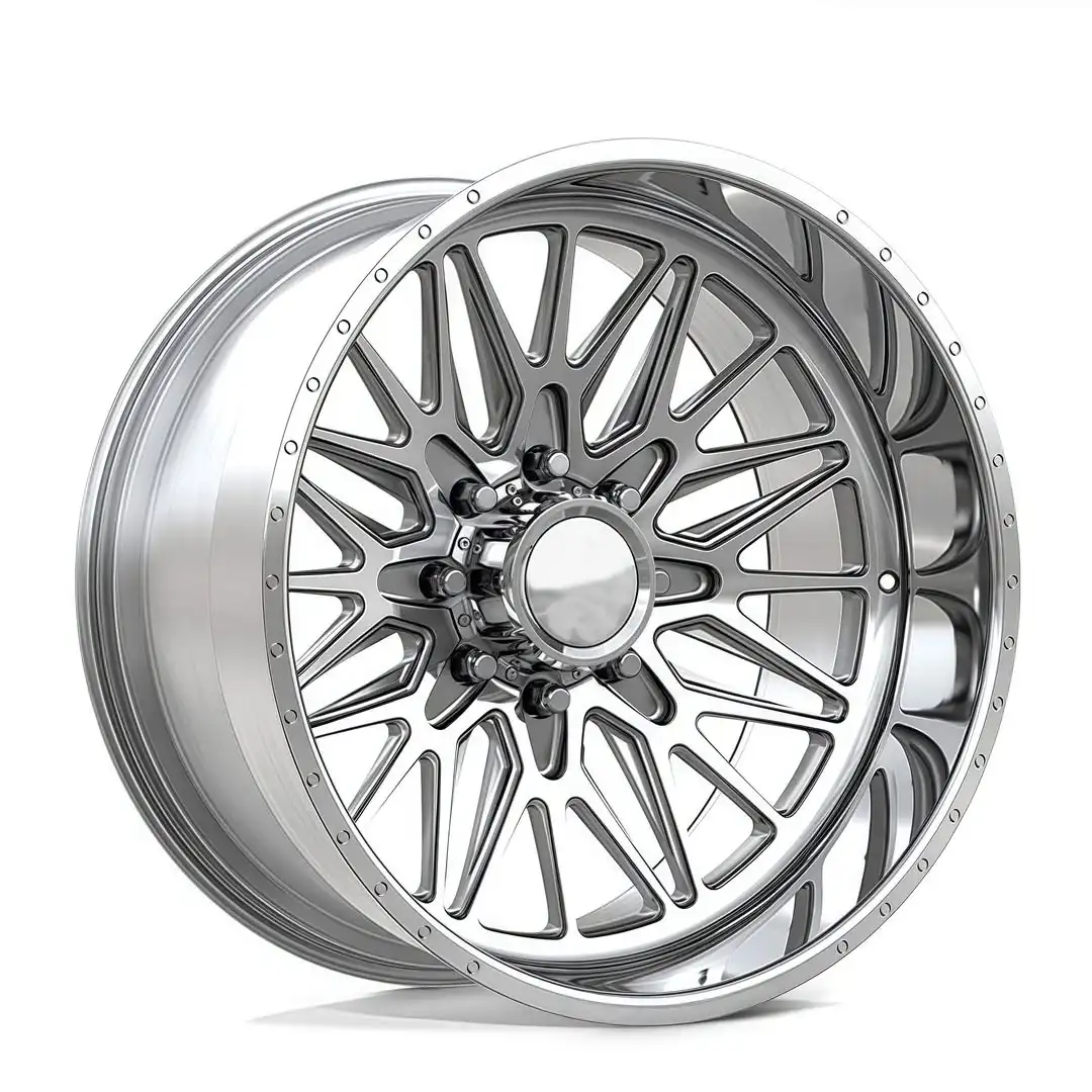 Custom Polished Forged Wheels For Dodge Ram, Ford, GMC, Chevrolet Forged Alloy Wheels Deep Dish Chrome Wheels New Condition