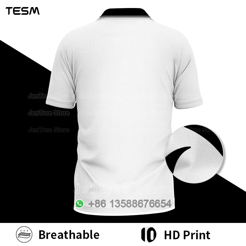 Summer Men\'s 3D Printed Breathable Polo Shirt Casual Sports Short Sleeve Team Fan Vintage Collared V-neck T-shirt Loose Top