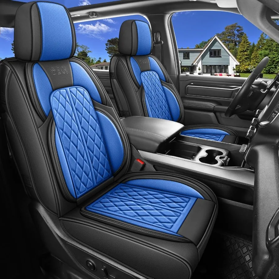 

Car Seat Cover Custom Fit for F150 2009-2024 Faux Leather Seat Cover Set Compatible with Crew Quad Regular Cab Pickup Truck Cus