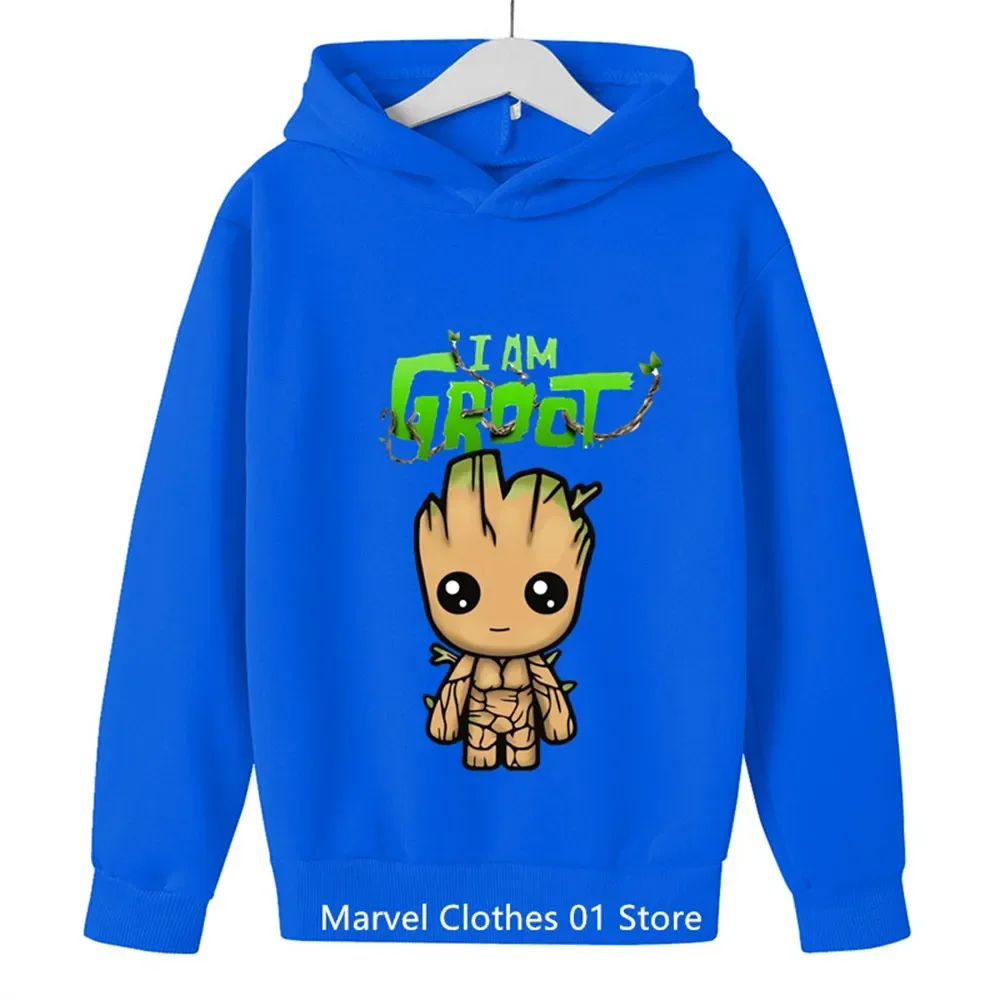 Kawaii Groot Hoodie Kids Clothes Girls Clothing Fashion Baby Boys Clothes Autumn Warm Sport Sweatshirt Children Tops