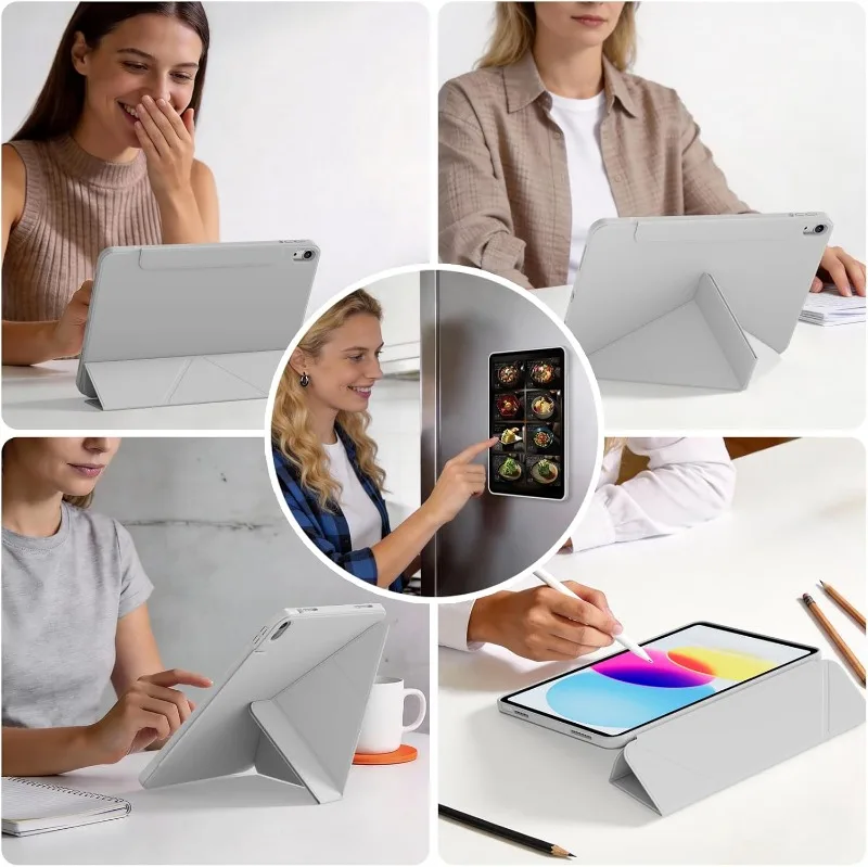 Removable Case For iPad Air 11 13 2024-2026 A18 A16 11th 12th Wireless charging Magnet Ring Cover iPad Pro 12.9 2018 Stand Cases