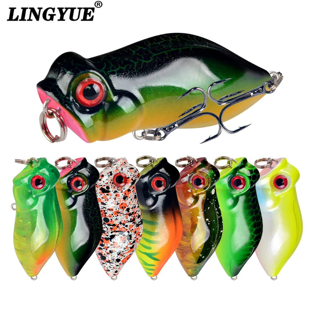 1pc Frog Fishing Lure Popper Floating Bait Topwater Fishing 