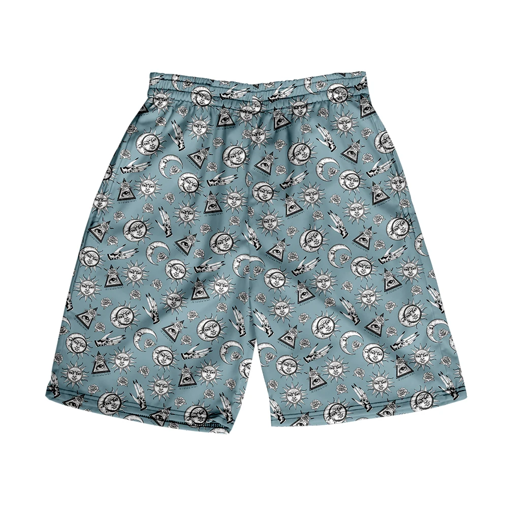 

Sun and Moon Beach Shorts Men's and women's clothing 3D digital printing casual shorts Fashion trend couple Pants
