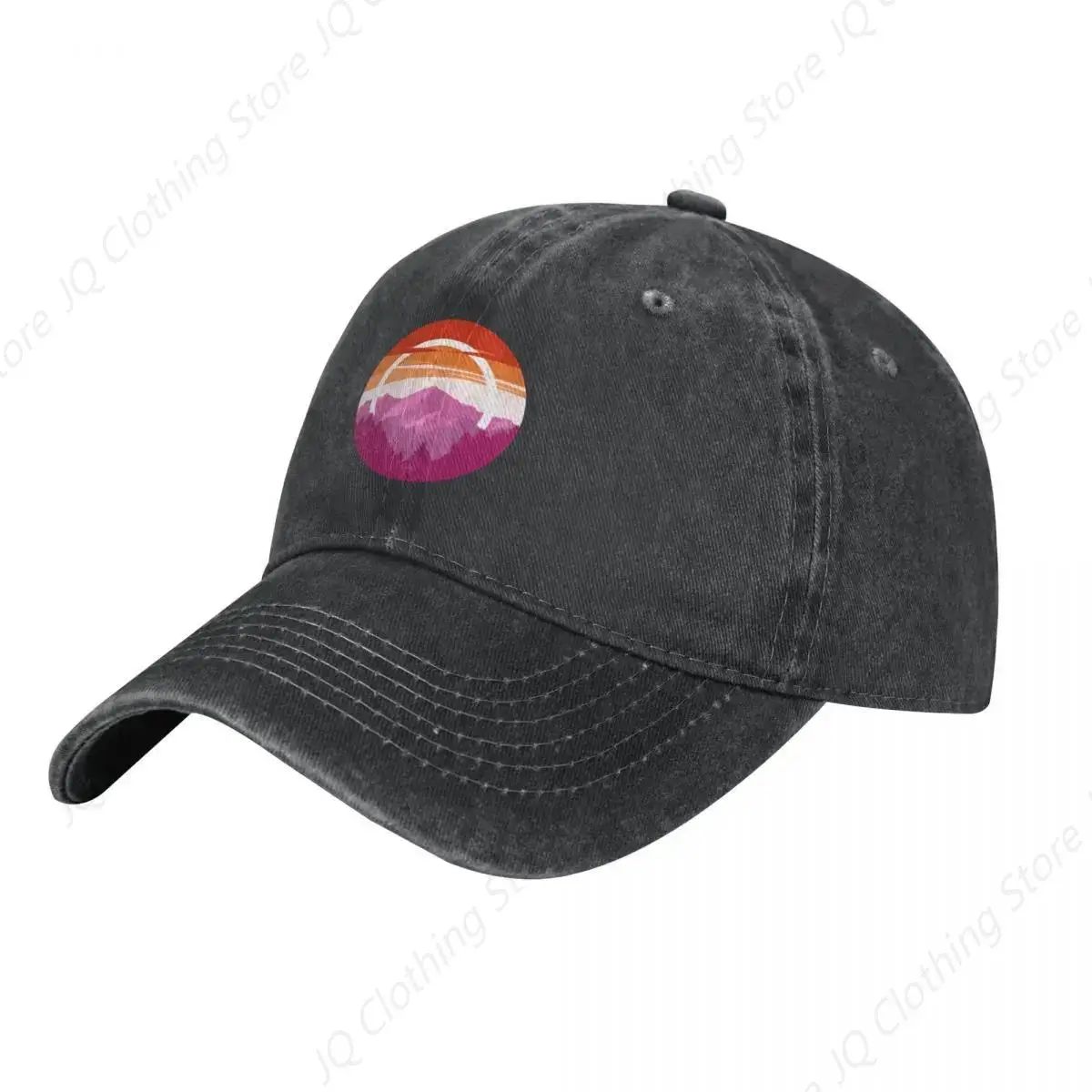 Pride Mountain (Subtle Lesbian Pride Flag Design) Cowboy Hat Hat Luxury Brand cute Ladies Men's