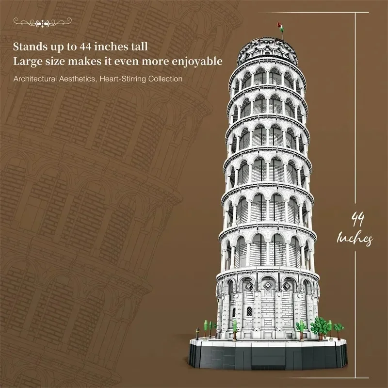 IN STOCK 66025 MOC Leaning Tower of Pisa Building Blocks Assembling Construction Bricks Assembling Toys for Christmas gift set