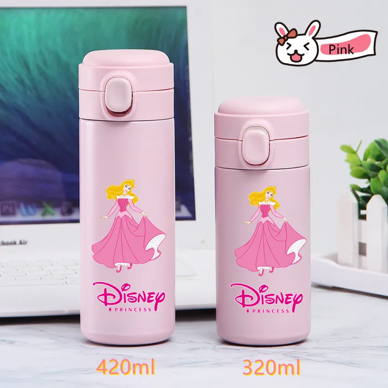 Disney Prinses Roestvrijstalen Waterbeker Lekvrij Vacuüm Thermos Beker Reizen Draagbare Cartoon Kinderen Drinkbeker Kids Cadeau