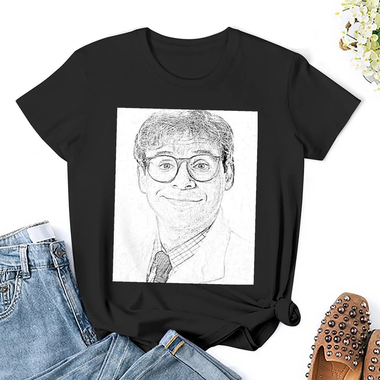 T-Shirt Rick Moranis pour femme, vêtement kawaii, à la mode