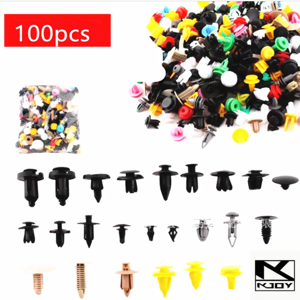 kkjoy 100PCS Door Panel Rivet Clips Auto Retainer suit for all car types