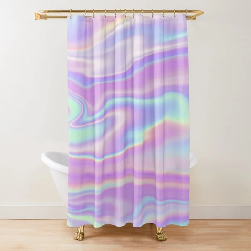 Iridescent Rainbow Dreams Shower Curtain Rainbow Ombre Abstract Bathroom Curtain Watercolor Girly Boho Shower Curtains,Polyester