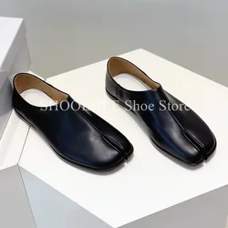 Split Toe Silber schwarz Leder Slipper Schuhe Frühling Cattle hide Männer Oxfords Slip auf faulen flachen Schuhen männliche formelle Party Schuhe