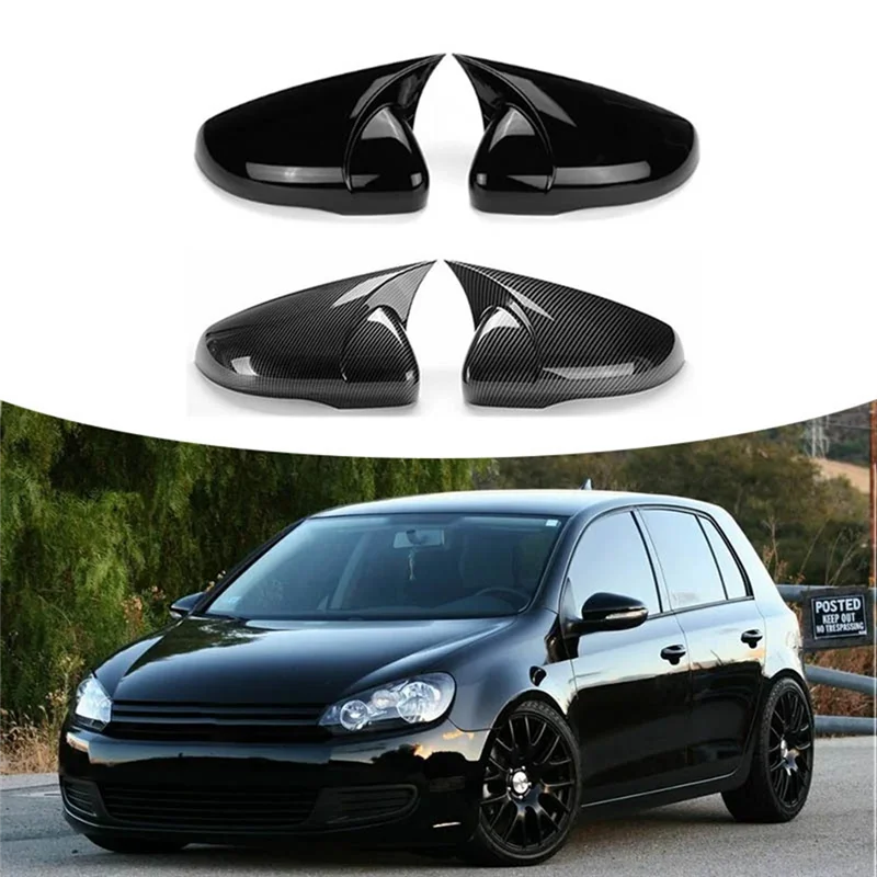 

Car Rearview Mirror Cover For VW Golf 6 GTI MK6 2009-2013 Side Mirror Cap Replacement Carbon Fiber