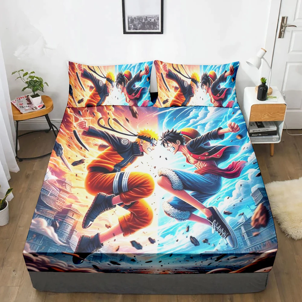 

Cartoon Naruto Fitted Sheet Cartoon Uzumaki Naruto Bedding Set Anti-slip Bed Cover No Pillowcase for Bedroom Decor