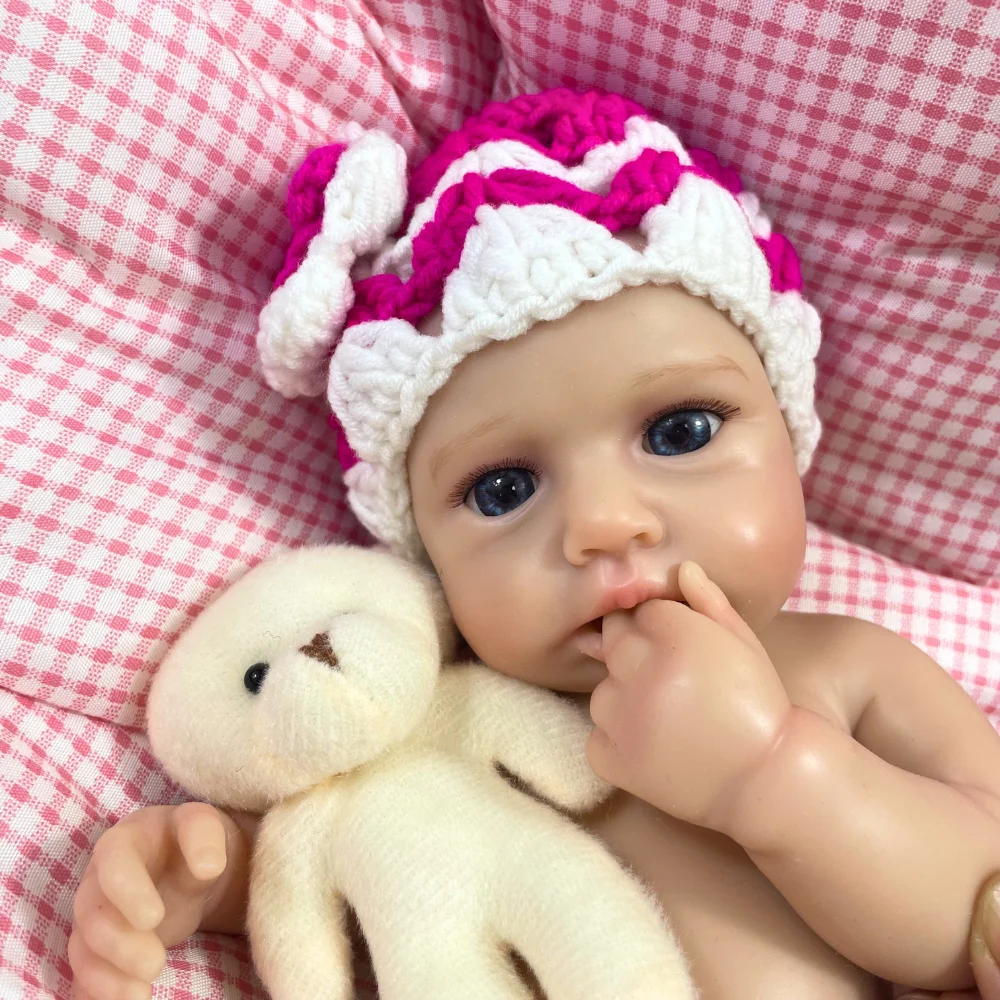 

13 Inch Mini Painted Silicone Reborn Baby Doll LouLou Awake Original Girl Full Solid Silicone Washable Doll Toy Christmas Gift
