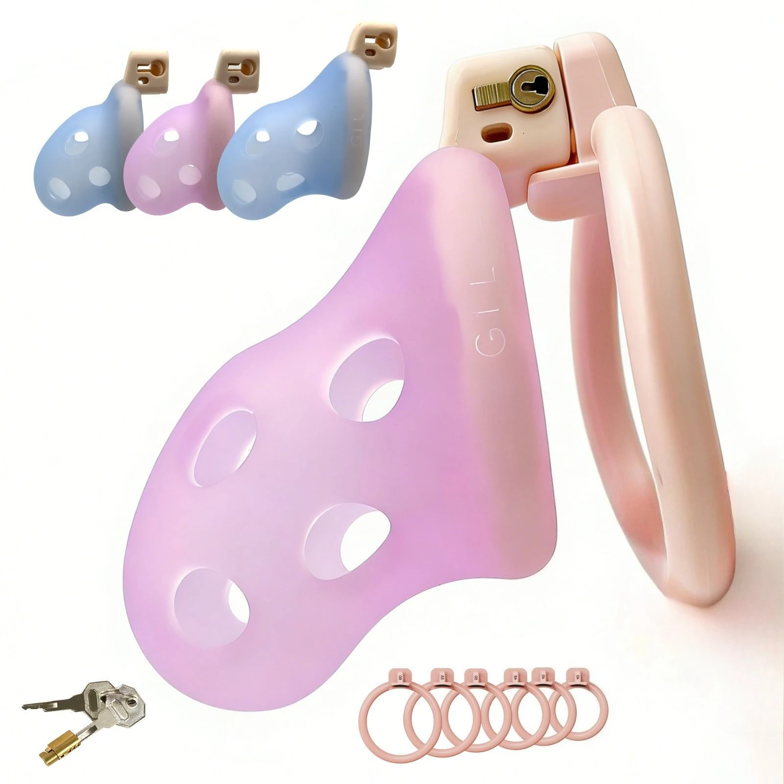 Silicone Chastity Cage Wearable CB Penis Lock with Cock Ring Rope SM Abstinence Penis Restraint Adults Sex Toys for Men