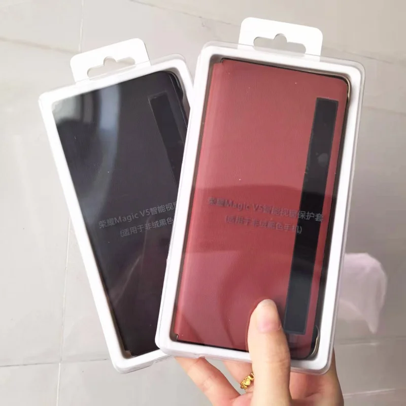 

Smart View Leather Flip Cover For Honor Magic V5 LED Mirror Smart Touch View Wake Sleep Up Protection Stand Case For MagicV5 5G