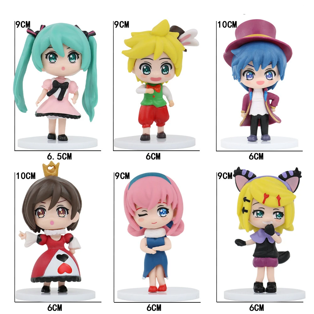 6 teile/satz Anime Hatsune Miku Kaito kawaii Q version geheime wunderland Action Figure PVC Modell Spielzeug puppe Decor Sammeln Geschenke