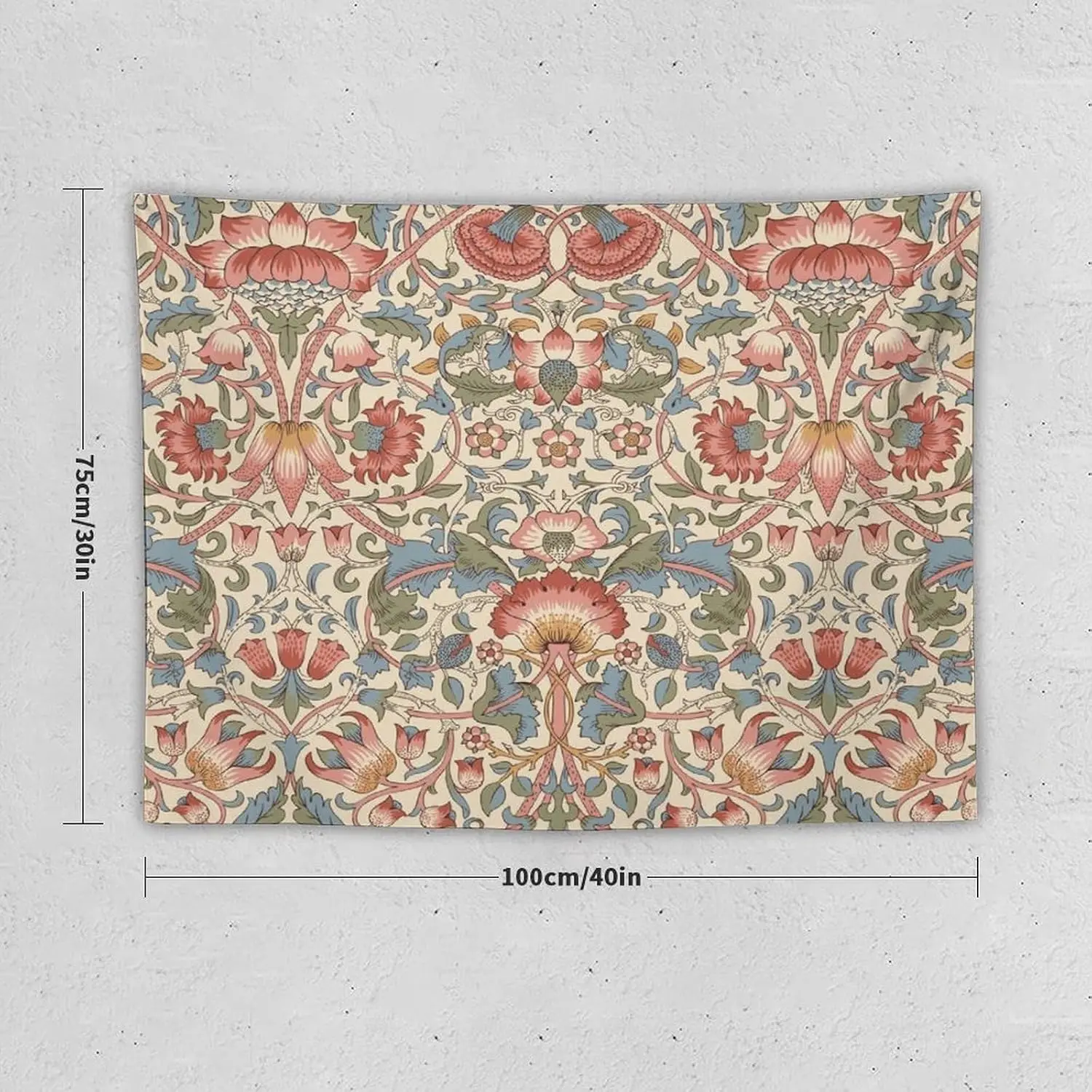 Decorative Floral Tapestry Wall Hanging Polyester Art Print Boho Living Room Decor Vintage Damask Tapestry Poster Renaissance St