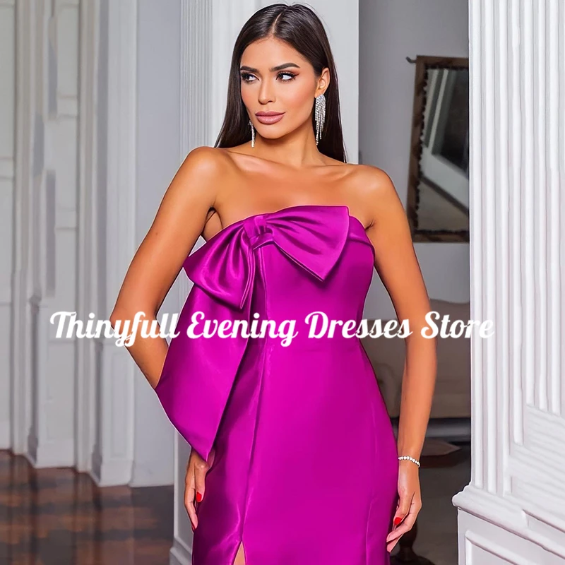 Thinyfull Sexy Mermaid Prom abiti da sera abiti per occasioni formali senza spalline High Split Cocktail Party abiti da ballo taglia personalizzata