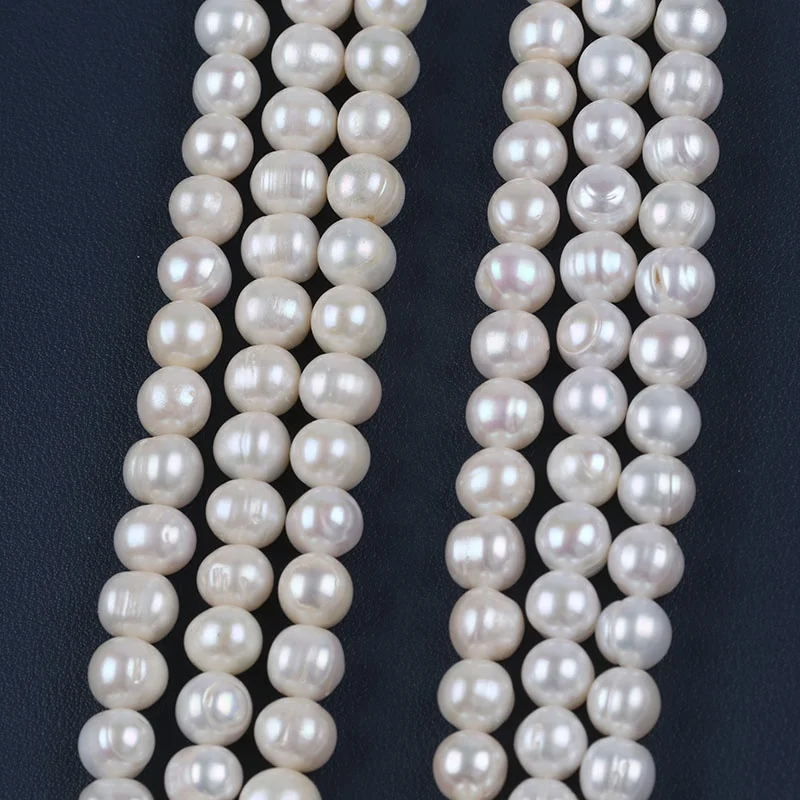 

10-11mm B/A grade natural white freshwater pearl potato shape genuine pearls strands wholesale