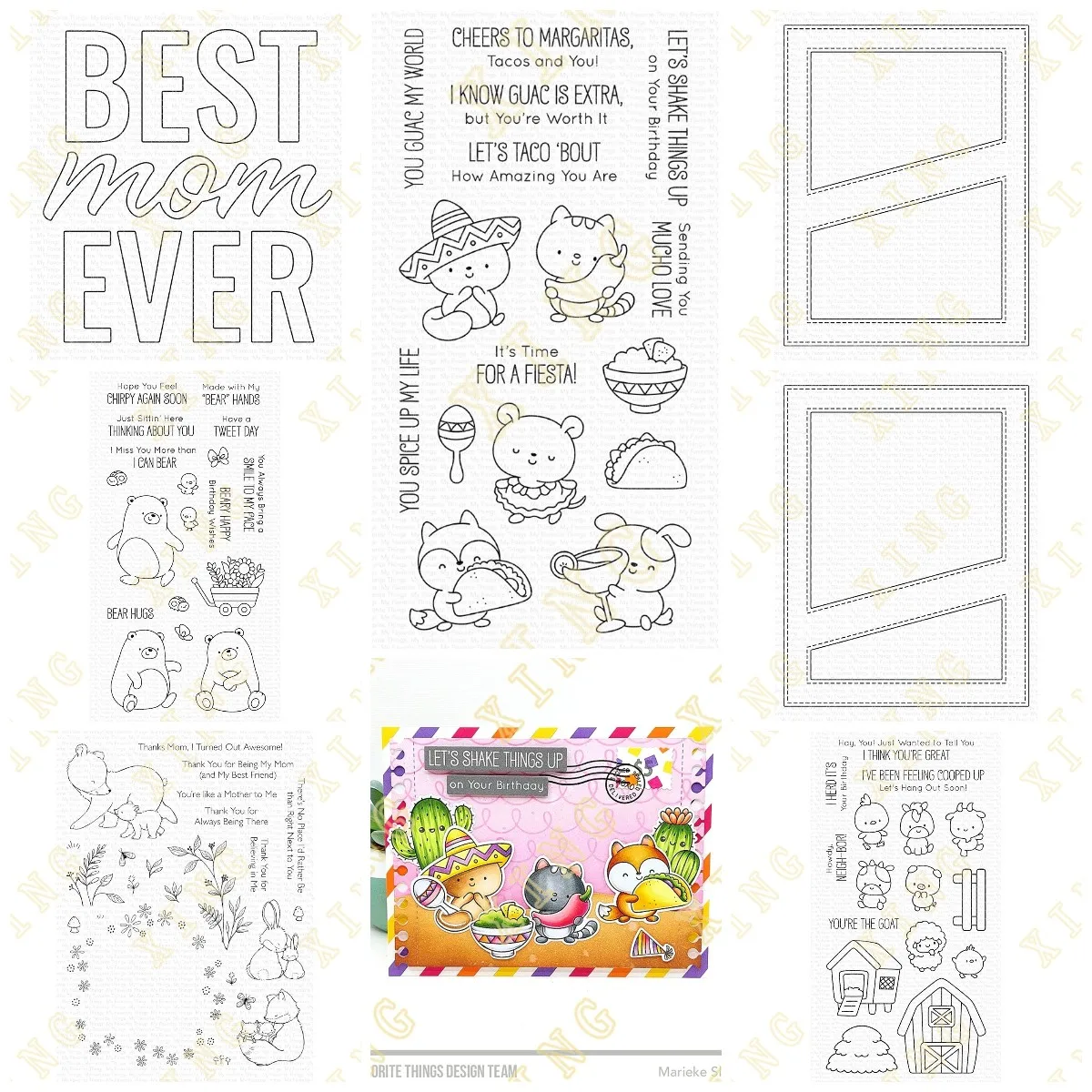 

Next to You Happy Mother's Day Metal Cutting Dies And Clear Stamps For DIY Scrapbook Stamps Album Craft Paper Card Decoration