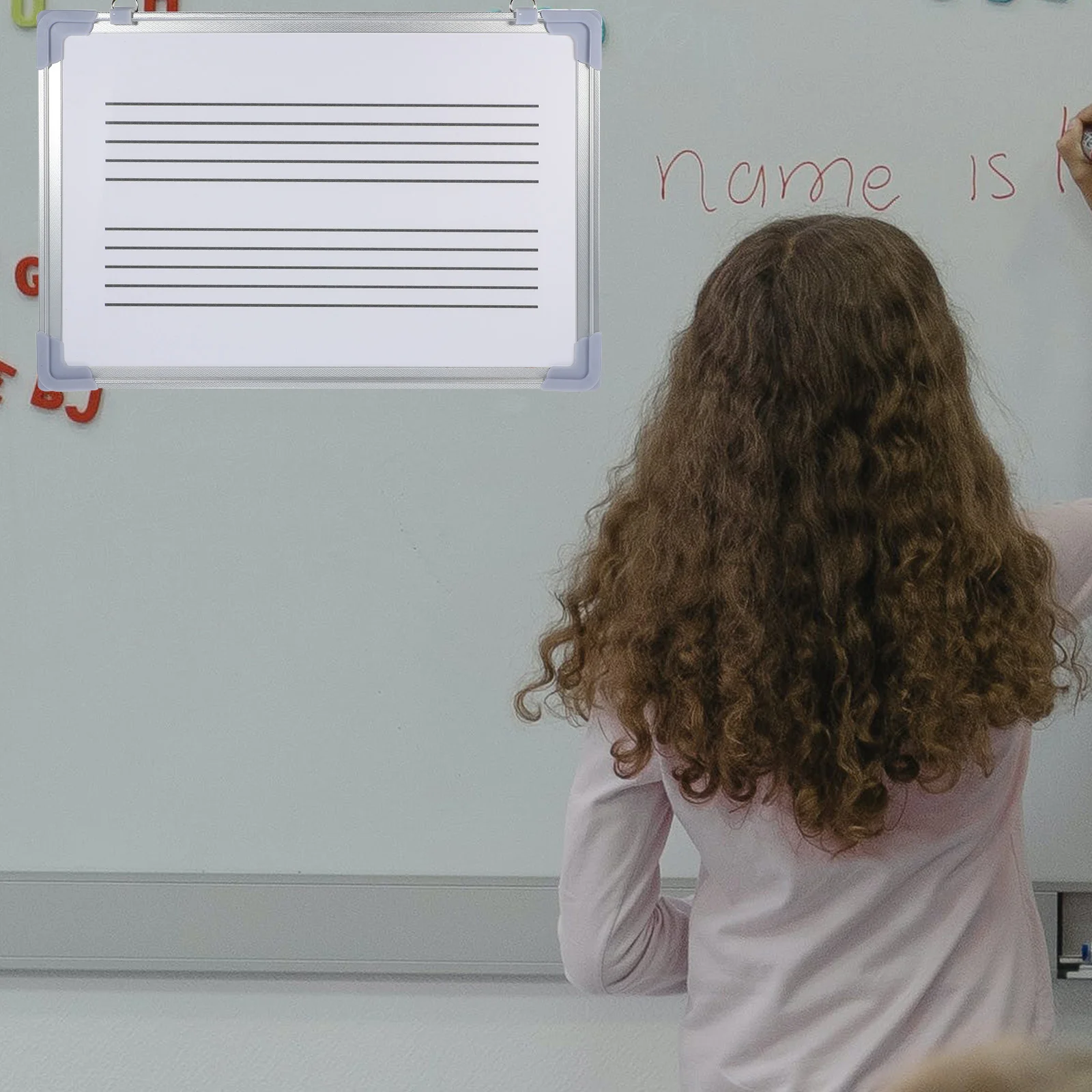 Pizarra blanca de ayuda para enseñanza, pizarras blancas para personal, marco de aluminio borrable en seco, suministros para el aula