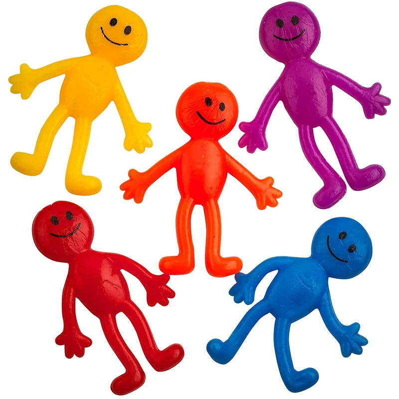 12PCS Stretchy Happy Man Stress Relief Toys Birthday Gift Bags For Kids Party Favors Regalos Cumpleaños Niños Para Invitados