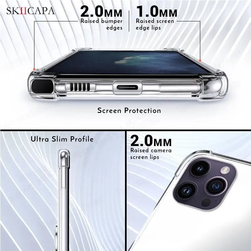 Kartenfach, durchsichtige Handyhülle für iPhone 17 Pro Max 17, Luftringhalter, stoßfest, weiche Rückseite, Ständer, Funda für iPhone 17Pro – Detail 2