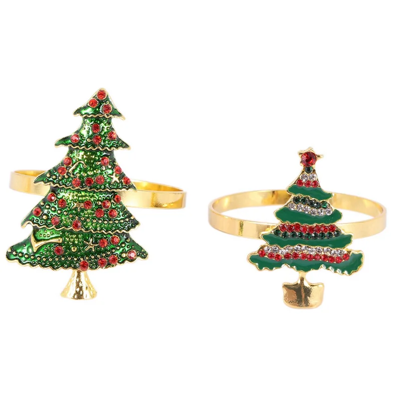 

AS94-Christmas Napkin Rings - Set Of 64 Napkin Holder Rings For Holiday Christmas Table Decoration Elk Napkin Buckle