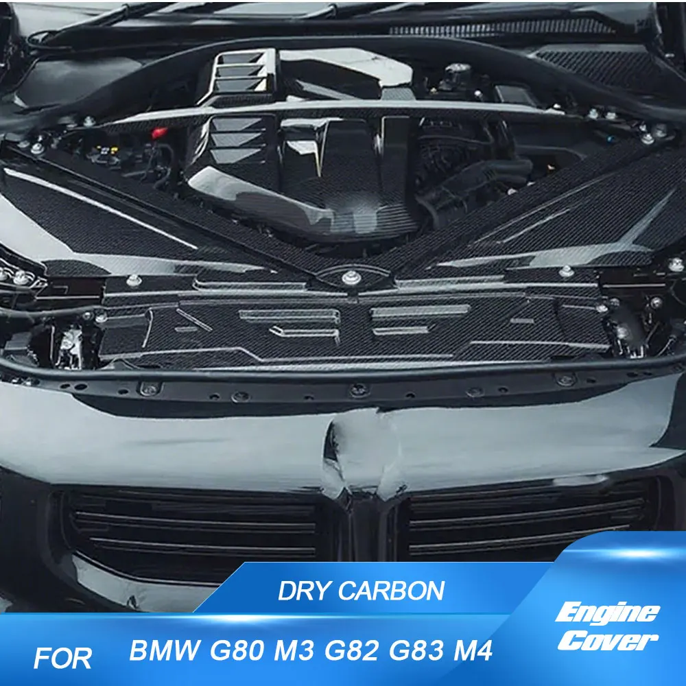 

Крышка охлаждающей панели радиатора двигателя автомобиля для BMW 3 4 серии G80 M3 G82 G83 M4 2021-2023, сменная крышка двигателя из сухого углерода