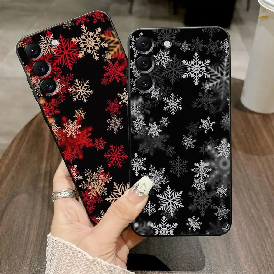 Black Soft Phone Cover Case for Samsung Galaxy A30 A15 A50 A40 A16 A20 A13 A17 A05 A04 A70 A10 A12 A06 Cool Christmas Tree