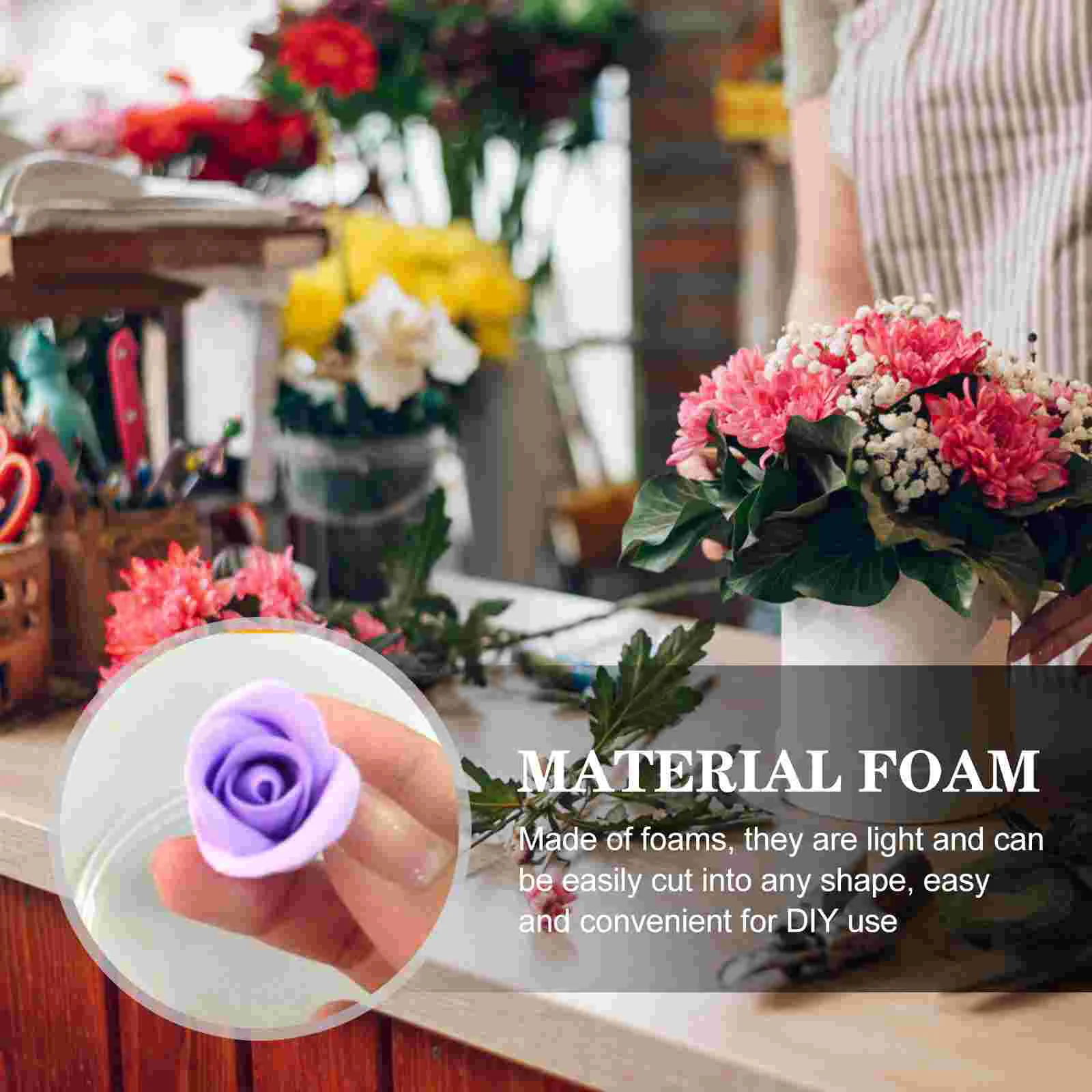 100 Pcs Flower Center Foam Ball Handmade Foams Balls Decorations Unfinished Blank Water Drop