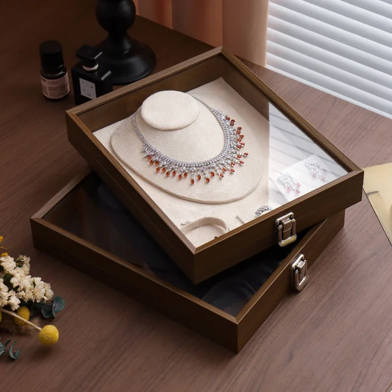 Exquisite Jewelry Box Engagement Hardware Storage Gold Ring Necklace Bracelet Collection Newlywed Gift Organizer Box
