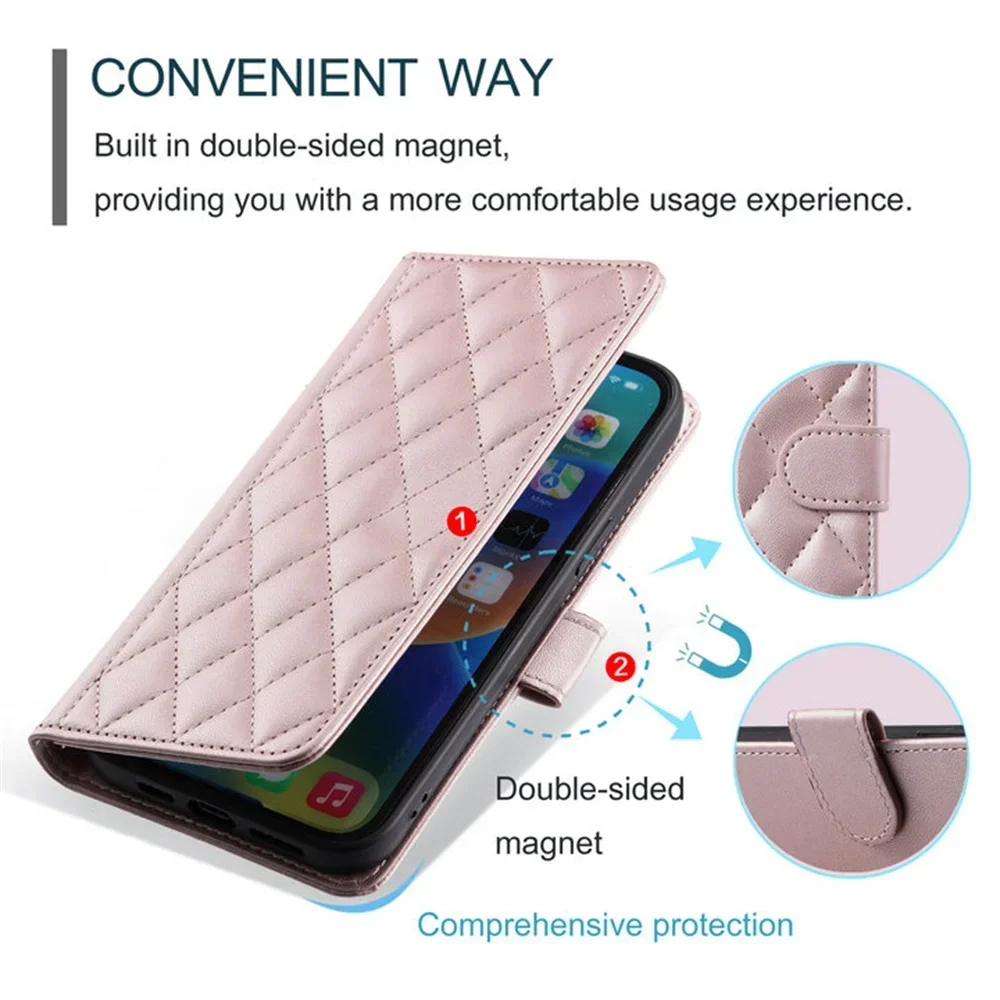 Crossbody Leather Wallet Case For Samsung Galaxy A57 A37 A27 A17 A55 A05S A35 A25 A15 A56 A36 A26 A16 A06 A54 A34 5G 4G Cover