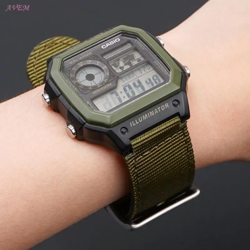 16mm 18mm Nylon Canvas Strap for Casio G-SHOCK GM-110 GM-2100 GA-900 700 AQ-S810 Men Replacement Waterproof Watch Band Bracelet