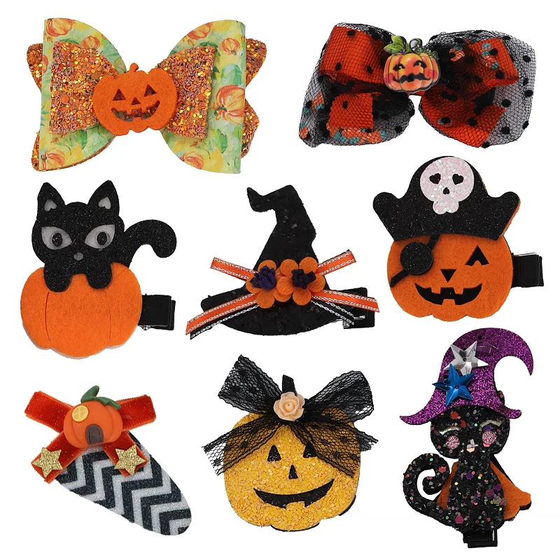 Hair Clip Halloween Ghost Pumpkin Bat Cute Kids Cosplay Party Decoration Premium Resin Durable Lightweight Fun