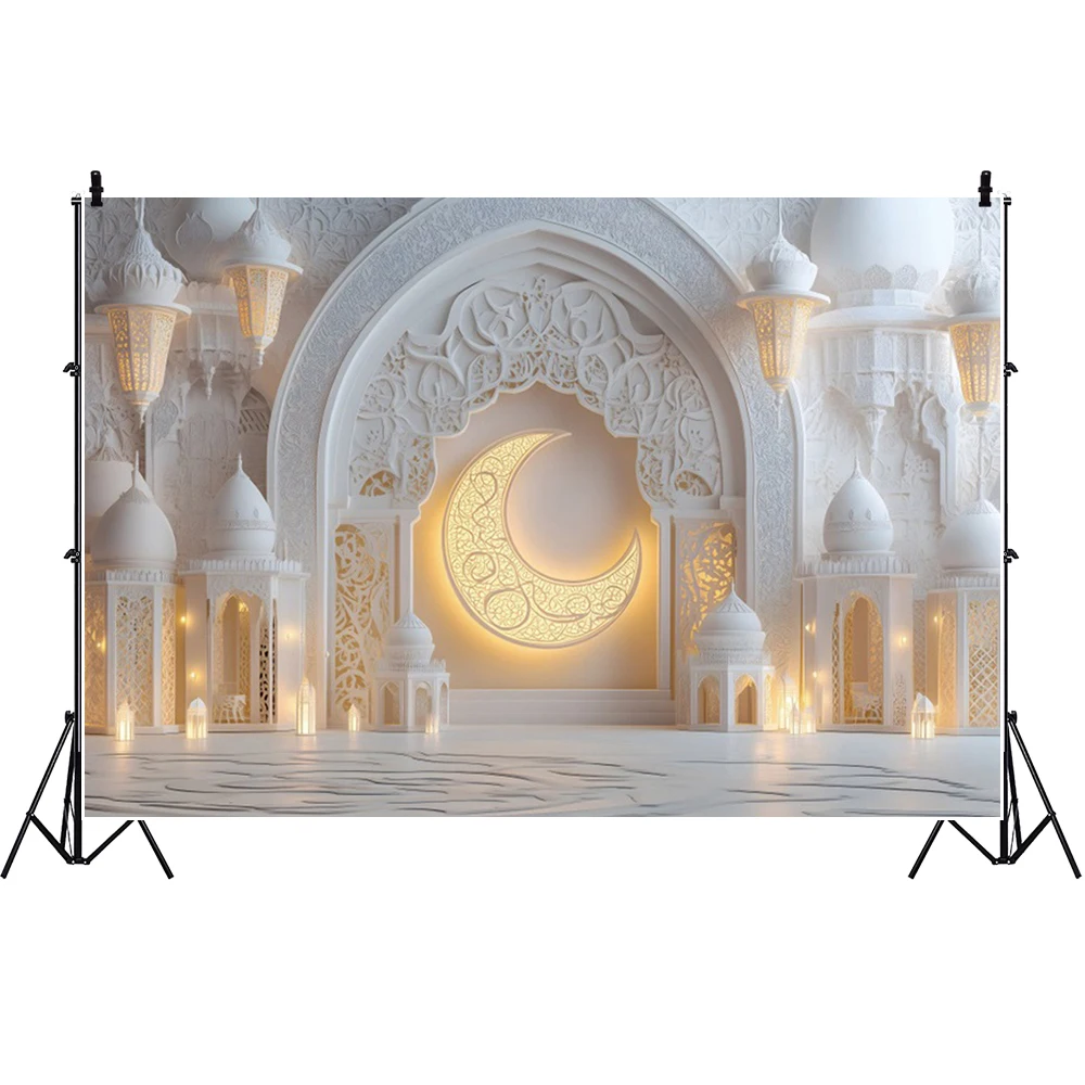 イード写真撮影の背景ムバラクゴールデンムーンラマダンモスクイスラム教の背景写真撮影アクセサリーホーム Photozone 装飾