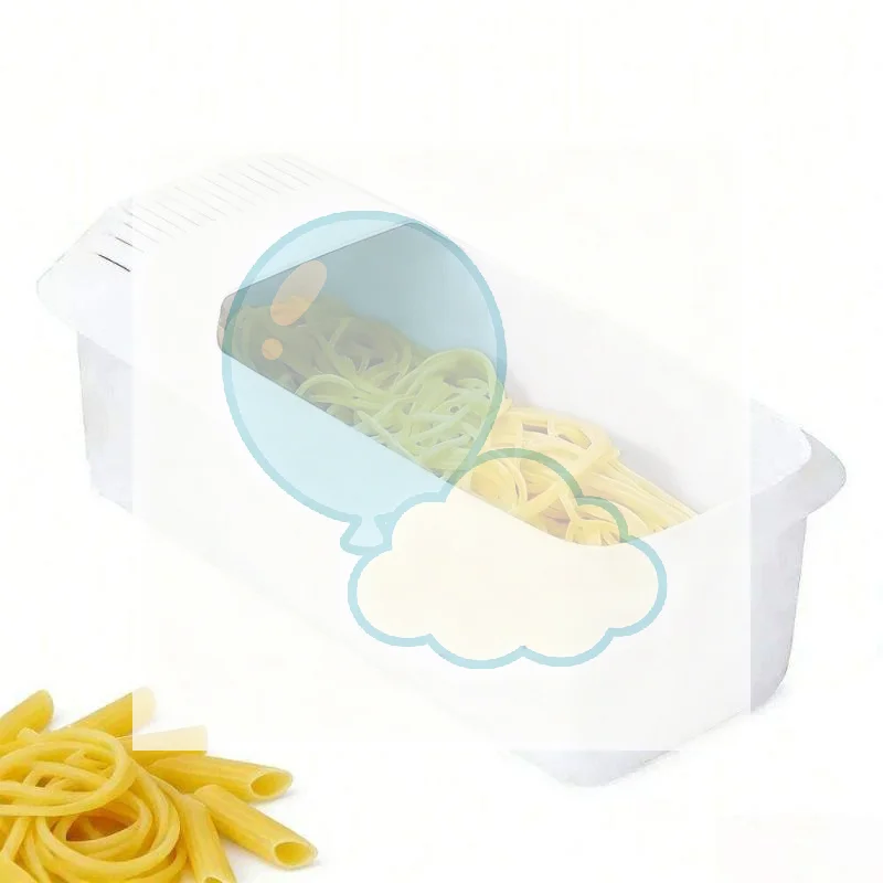 Pasta Box Plastic Reusable Spaghetti Vegetable Steamer Microwave Noodles Pasta Cooker With Strainer Kitchen Accessories