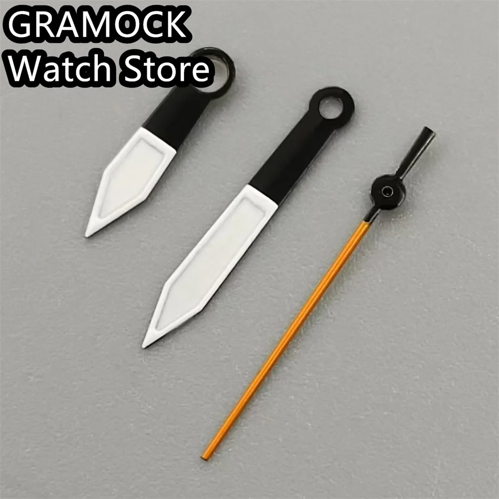 GRAMOCK Black white watch hands green luminous hands fit NH34 NH35 NH36 NH38 NH39 NH70 NH72 Movement